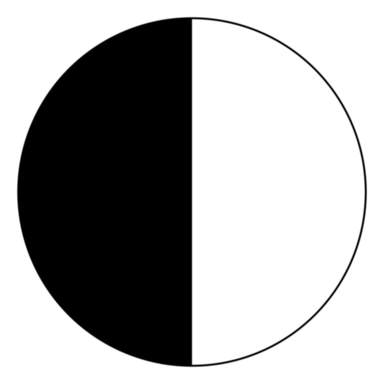 circle half-black half-white